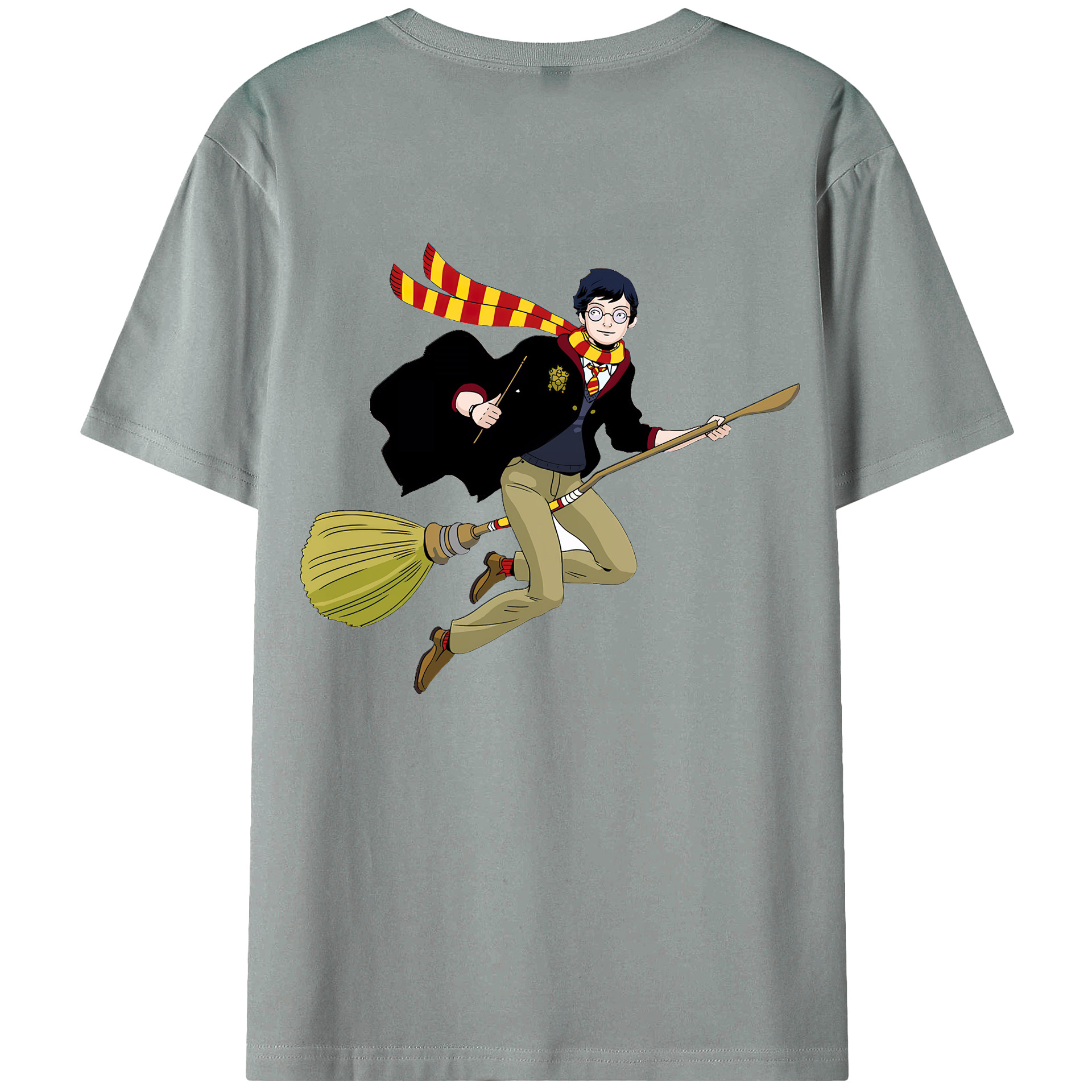 （画像用） Harry Potter ハリー・ポッターシリーズ 綿100％ メンズ半袖Tシャツ（バックプリント） 通気性
